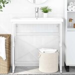 vidaXL Cadre de lavabo de salle de bain Blanc 79x38x83 cm Fer