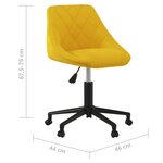 vidaXL Chaise pivotante de salle à manger Jaune moutarde Velours