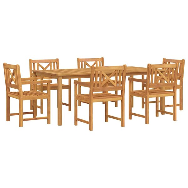 vidaXL Ensemble de salle à manger pour jardin 7 Pièces Marron