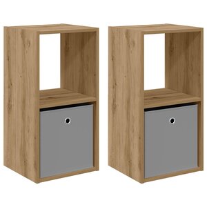 vidaXL Table de chevet 2 pc Chêne artisanal 35 x 32 x 68 5 cm