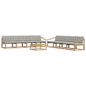 vidaXL Ensemble de canapés d'extérieur 9 pc Blanc et gris clair