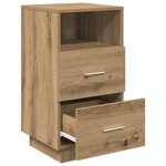 vidaXL Table de chevet avec 2 tiroirs chêne artisanal 36x36x68 cm