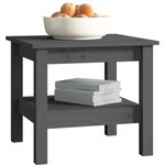 vidaXL Table basse Gris 45x45x40 cm Bois massif de pin
