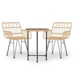 vidaXL Ensemble à manger de jardin 3 Pièces Résine tressée