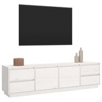 vidaXL Meuble TV Blanc 176x37x47 5 cm Bois de pin massif