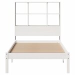 vidaXL Lit bibliothèque sans matelas blanc 90x200cm bois de pin massif