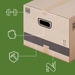 Pack and Move - Lot 30 cartons déménagement stockage M -  60 x 40 x 30 cm - Poignées renforcées -  1 adhésif offert