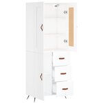 vidaXL Buffet haut Blanc 69 5x34x180 cm Bois d'ingénierie