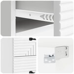 vidaXL Cabinet de chevet mural Blanc brillant 34 5 x 33 x 40 cm
