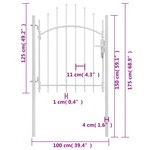 vidaXL Portail de jardin Acier 1 x 1 75 m Blanc