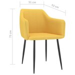 vidaXL Chaises à manger lot de 2 jaune tissu