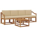 vidaXL Ensemble de canapés d'extérieur 5 pc Naturel et Beige