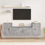 vidaXL Ensemble de meubles TV 3 Pièces Gris béton Bois d'ingénierie