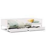 vidaXL Lit de jour et tiroirs sans matelas blanc 90x190 cm bois massif