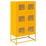 vidaXL Buffet haut jaune moutarde 68x39x123 cm acier