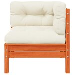 vidaXL Canapé d'angle de jardin coussins cire marron bois pin massif