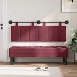 vidaXL Tête de lit suspendue Avec lumière LED Bordeaux Tissu
