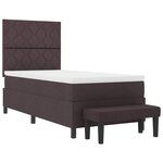 vidaXL Lit à ressorts avec matelas Marron foncé 100 x 200 cm tissu