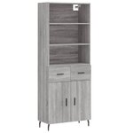 vidaXL Buffet haut Sonoma gris 69 5x34x180 cm Bois d'ingénierie