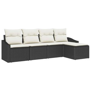 vidaXL Ensemble de canapé de jardin 6 Pièces Noir Poly rotin