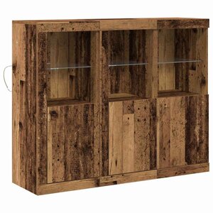 vidaXL Buffet 3 Pièces Bois ancien 123 x 37 x 100 cm Bois d'ingénierie