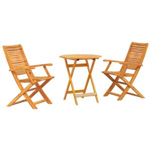 vidaXL Ensemble bistro pliant 3 Pièces Marron Bois d'Acacia Massif