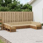 vidaXL Ensembles de canapés avec coussin 10 Pièces Bois d'Acacia Massif