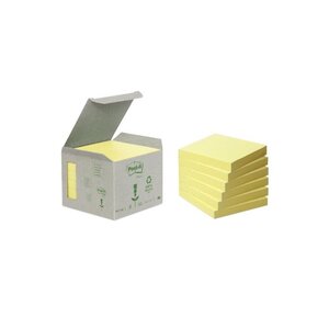 Lot de 6 Notes adhésives Recycling 76 x 76 mm Jaune POST-IT