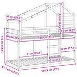vidaXL Lit superposé sans matelas cire marron 90x190 cm pin massif