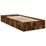 vidaXL Cadre de lit chêne fumé 90x200 cm bois d'ingénierie
