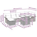 vidaXL Ensemble de canapé de jardin avec coussin 8 Pièces Noir Poly rotin