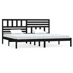 vidaXL Cadre de lit sans matelas noir bois massif de pin 200x200 cm