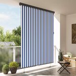 vidaXL Store Roulant Extérieur Manuel Bleu et blanc 220 x 250 cm tissu