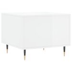 vidaXL Table basse blanc brillant 50x50x40 cm bois d'ingénierie