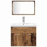 vidaXL Ensemble de mobilier de salle de bain avec étagère 4 Pièces Marron
