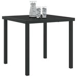 vidaXL Table de Jardin Noir 80 x 80 x 73 cm Métal