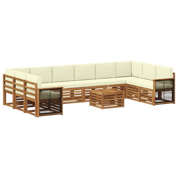 vidaXL Ensemble de canapés d'extérieur 8 pc Naturel et Crème