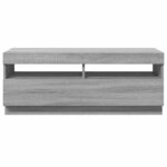 vidaXL Meuble TV avec lumières LED sonoma gris 100x35x40 cm