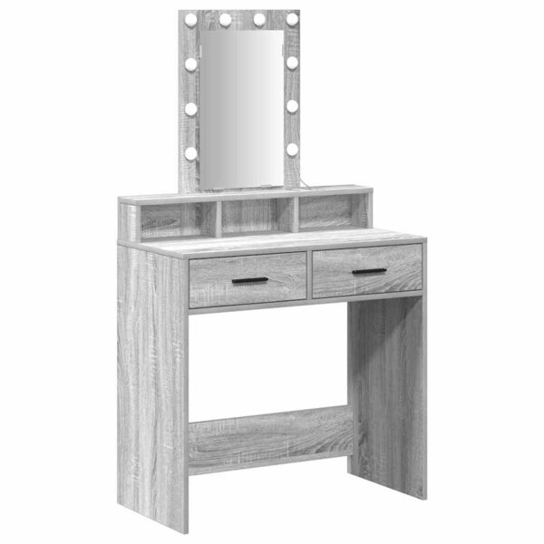 vidaXL Table de Toilette Gris 79 x 41 x 140 cm Bois d'ingénierie