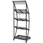 vidaXL Porte-revue 47 x 40 x 134 cm Noir et blanc A4