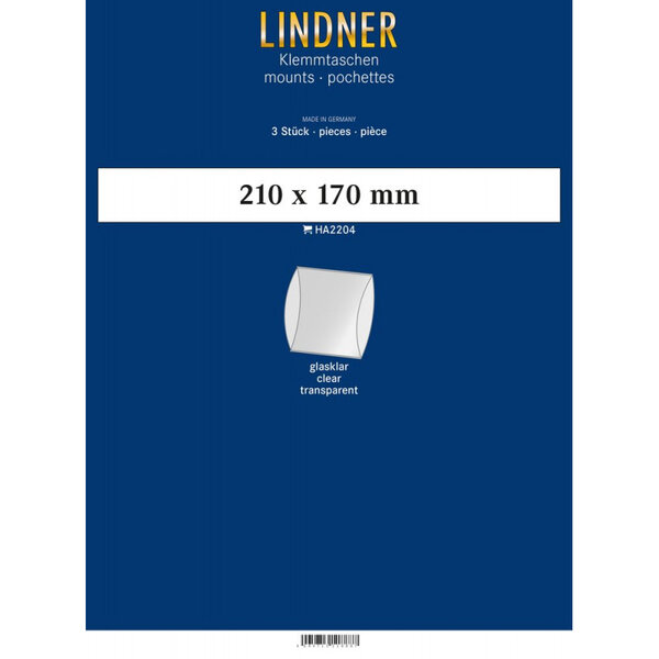 Bandes double soudure 210 x 170 mm pour blocs de timbres. Fond - Transparent