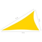 vidaXL Voile de parasol Tissu Oxford triangulaire 3x4x5 m Jaune