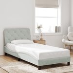 vidaXL Cadre de lit avec LED sans matelas gris clair 90x190 cm velours