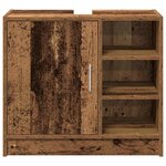 vidaXL Cabinet de salle de bain avec porte Bois Ancien 63 x 29 x 55 cm