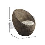 Fauteuil boule en poelet gris pipelette