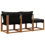 vidaXL Canapés modulaires d'extérieur 3 Pièce Naturel et Noir