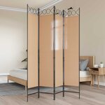 vidaXL Paravent 4 panneaux Beige 160 x 200 cm Tissu