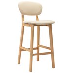 vidaXL Tabourets de bar lot de 2 crème tissu