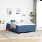 vidaXL Lit à ressorts Bleu 160 x 200 cm Tissu en velours côtelé