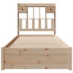 vidaXL Lit bibliothèque sans matelas 90x200 cm bois de pin massif